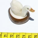 Handmade Tagua Carved Figurine White Swan, Art Ecuador