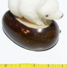 Hand Carved Animal Tagua Figurine Of White Polar Bear