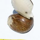 Hand Carved Tagua Figurine Round Ocean, Marine Sea Fish