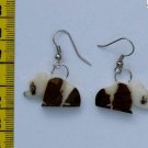 Panda Bear Dangle Carved Earrings of Tagua Nut, Ecuador