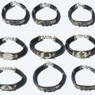 7 Black Leather Bracelets Piedra Stones Zodiac Signs