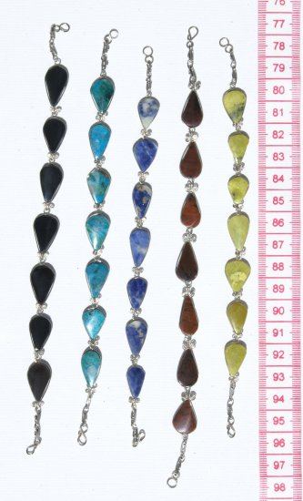 4 Handmade Bracelets Natural Peruvian Piedra Gem Stones