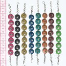 6 Color Metal Link Coin Bracelets with Animal Figuras