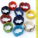 LOT 4 BIG COLOR BRACELETS MADE OF TAGUA, ECUADOR