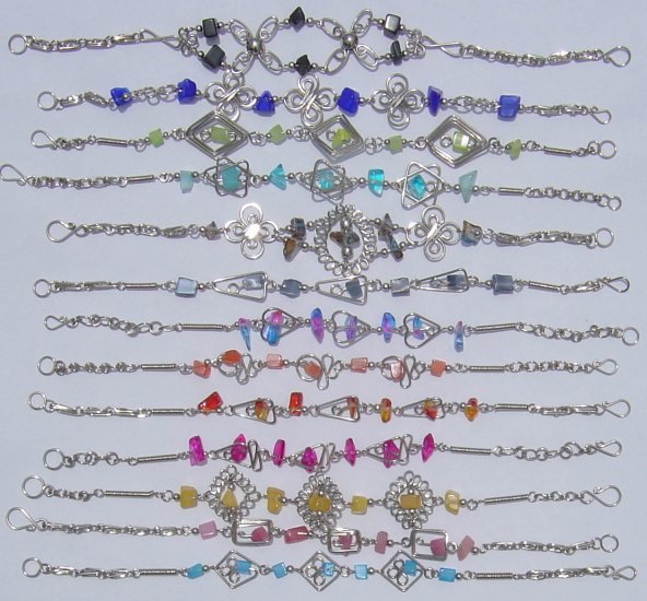 10 Link Bracelets Color Stones Beaded Jewelry Wholesale