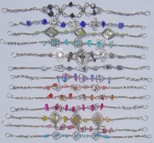 10 Link Bracelets Color Stones Beaded Jewelry Wholesale