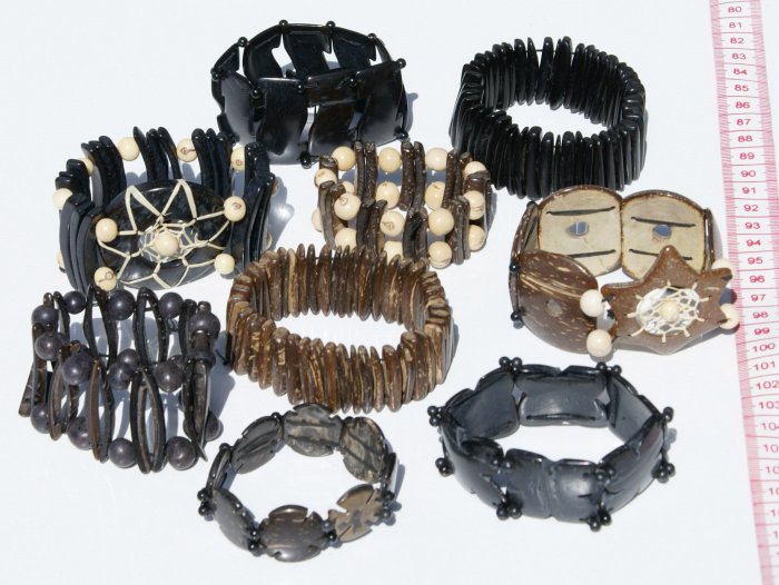 8 Coconut Tropical Seeds Beaded Bracelets Jewelry Peru