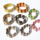 7 Artisan Wooden Beaded Bracelets of Wood Handmade Peru