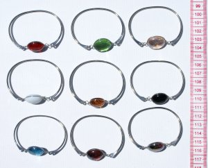 5 Metal Bracelet Cuff Bangle Round Murano Glass Beads