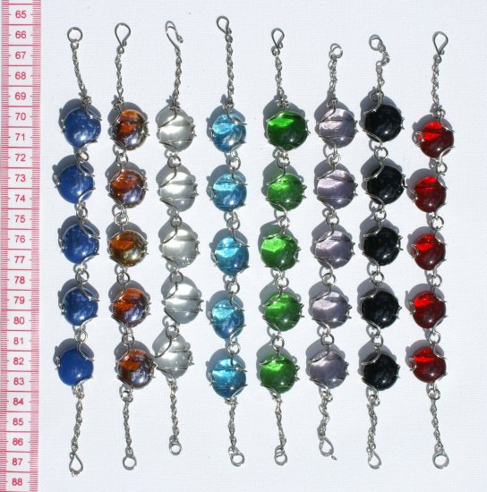 7 Hand Bracelet Round Murano Glass Bead Fashion Jewelry