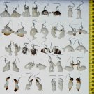 Lot 5 Pairs of Tagua Earrings with Animals Handmade Art