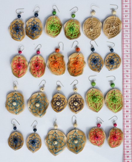 5 Pairs Earrings Hand Woven Thread Brasilian Seeds Art