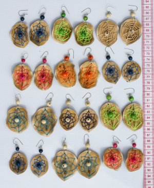 5 Pairs Earrings Hand Woven Thread Brasilian Seeds Art