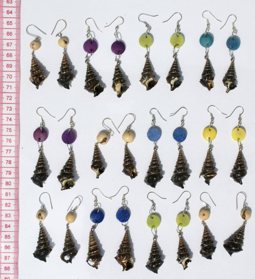 5 Pairs Sea Shell Earrings Ethnic Fashion Jewelry Peru