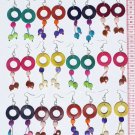 5 Pairs Earrings Round Carved Tagua Fashion Jewelry Art