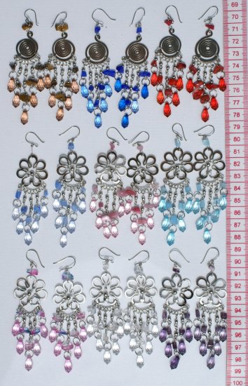 6 Pairs Alpaca Earrings Murano Cristal Peruvian Jewelry