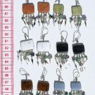 5 Pairs Earrings Square Natural Piedra Stones Jewelry