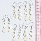 Lot 5 Pairs White Carved Earrings Jewelry Art Wholesale