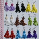 5 Pairs Round Tagua Earrings with Color Pearls Jewelry