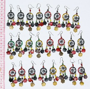 8 Pairs Thread Earrings Handcrafted Costume Jewelry Art