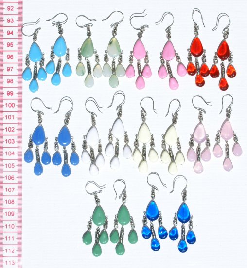 5 Pairs Glass Earrings New Fashion Jewelry Wholesalers