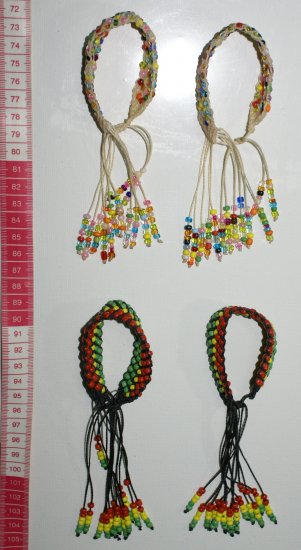 2 bracelets charm woven wide with color multi pearls