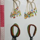 2 bracelets charm woven wide with color multi pearls
