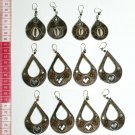 5 pairs metal earrings ethnic drawings models jewelry