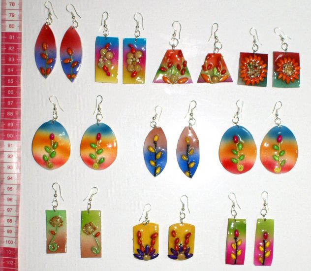 6 pairs color ceramic handmade earrings nice ornament