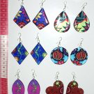 6 pairs artisan earrings with colorful ethnic ornament