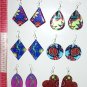 6 pairs artisan earrings with colorful ethnic ornament