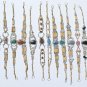10 Bamboo Wood Bracelets Natural Peruvian Piedra Stones
