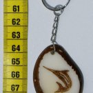 Sword Fish Tagua Nut Flat Key Ring, Water / Marine Art