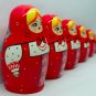 Red Matryoshka Babushka Russian Wooden Stacking Nesting Doll Souvenirs Toys for Kids 7pc