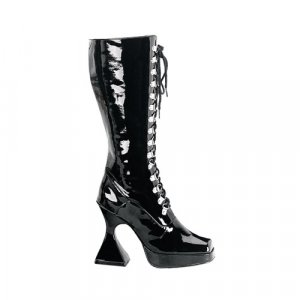 Kink Black Patent Goth Boot