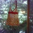Red and white polka dot Halter top