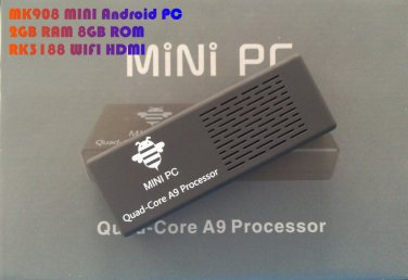 mk908 rk3188 quad core mini PC android smart TV box 2GB RAM 8GB bluetooth IPTV sticK