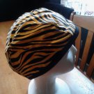 yellow zebra print beanie