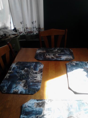 handmade wolf placemats TEMPORARILY UNAVAILABLE