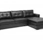 Dobson Black Leather Modern Sectional Sofa