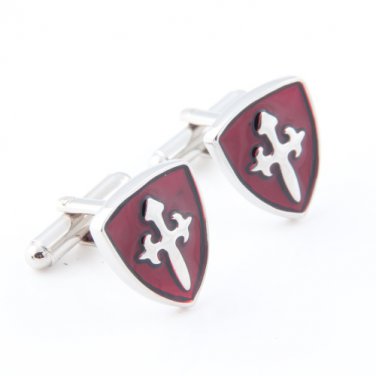 Redand silver Kaiser shield Cufflinks,  free shipping men's cufflinks wholsale&retail