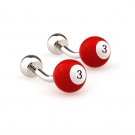 red number three billiards Cufflinks,  free shipping men's cufflinks wholsale&retail