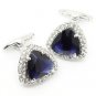 fashion purple crystal cufflinks, free shipping cuff links for men and women