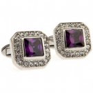 fashion purple crystal cufflinks, free shipping cuff links for men and women