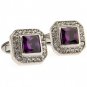 fashion purple crystal cufflinks, free shipping cuff links for men and women