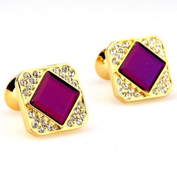 fashion purple crystal cufflinks, free shipping cuff links for men and women