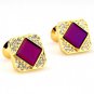 fashion purple crystal cufflinks, free shipping cuff links for men and women