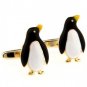 Cute Ms.Golden Penguin cufflinks, the interesting cuff-links,the wedding gifts