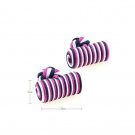 Three Tone Stripe Silk Cufflinks