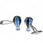 elegant blue and black balloon cufflinks,man metal cuff links